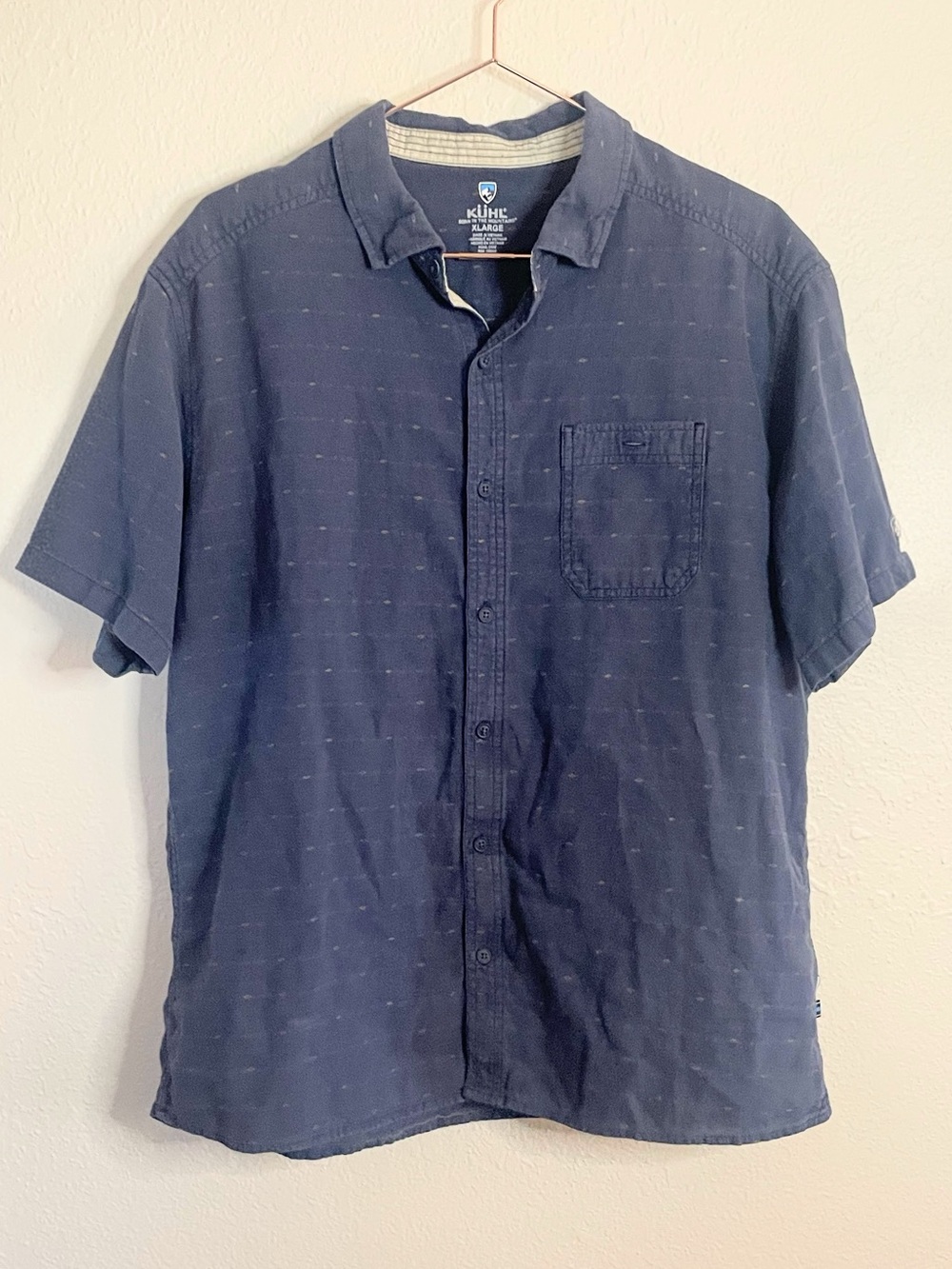 KÜHL Linen Cotton Blend Short Sleeve Button Down XL